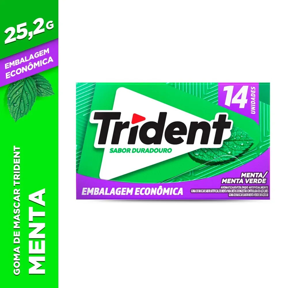 Goma de Mascar Trident Menta 14unidades (12X25,2G)
