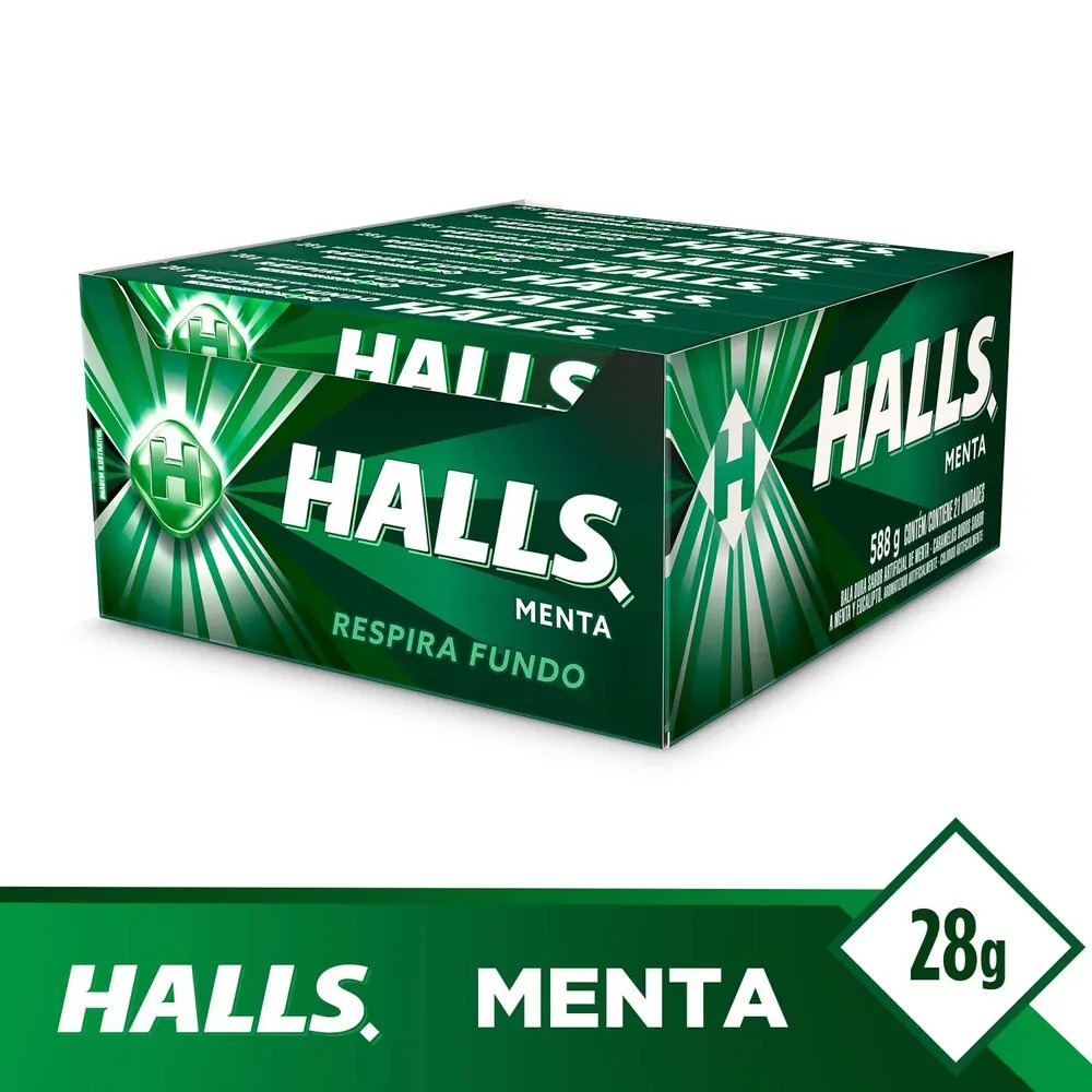 Drops Halls Menta 21 unidades de 28Gramas
