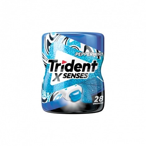 Goma de Mascar Trident Garrafa Xsenses Peppermint 6X54g