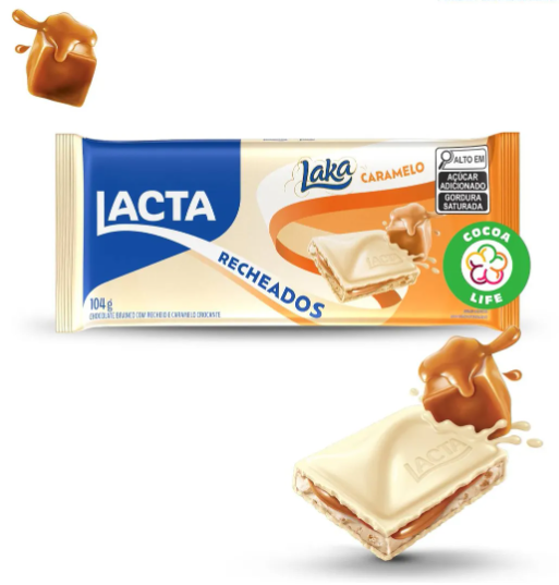 TABLETE 104G RECH LAKA CARAMELO 1UN