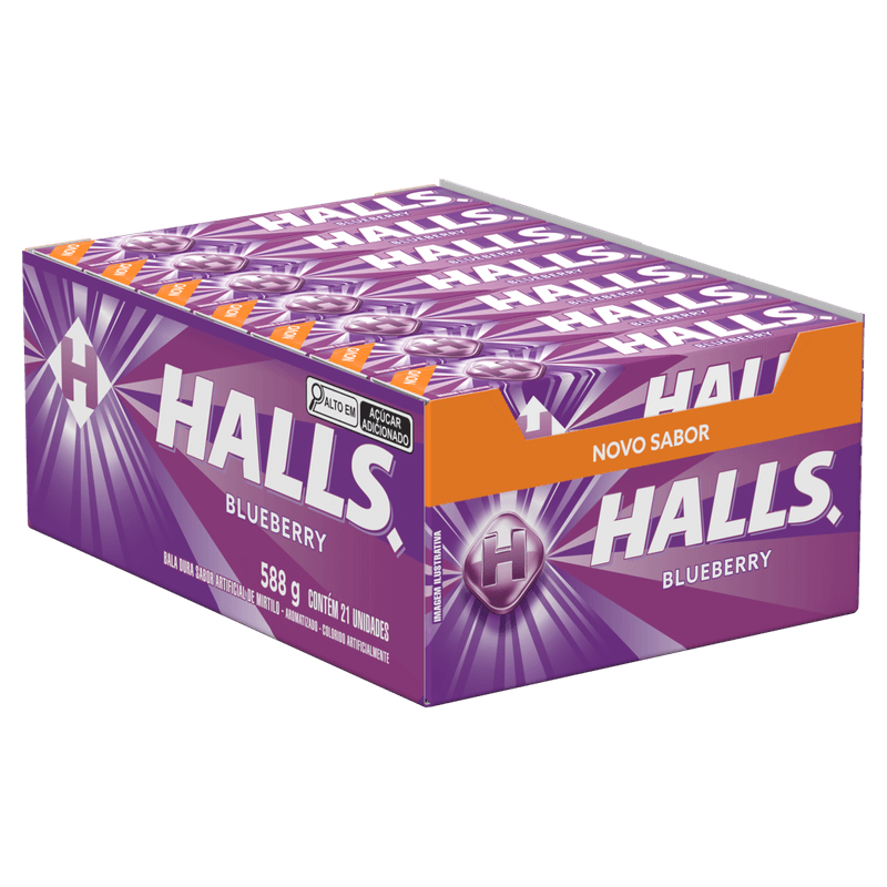 Drops Halls Blueberry 21 unidades de 28 Gramas